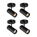 Aisilan 4 Pack 9W LED Modern Black Directional Dimmable Spotlight Indoor Adjustable 90° Anti Glare Ceiling Spot Light Lamp for Foyer Living Room Picture Artwork Lighting, Warm White 3000K, CRI 97