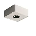 Aisilan 12W White Square Ceiling Light, Single Head Ultra-Thin Ceiling Spotlight Flush-Mounted Aluminum Fixture for Living Room, Bedroom