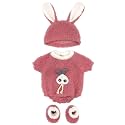 AISITE Baby Doll Clothes 18inch - 3 Piece Set Cute Bunny Doll Clothes and Accessories Outfits for 18-20 inch Reborn Baby Doll