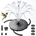AISITIN 2.8W Solar Fountain Pump with 6 Nozzles & Ground Stakes 3.9ft Cord