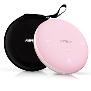 m4 bluetooth speakerphone conference speaker and microphone with ai noise reduction gpt transcription speakers for computer desktop 360 voice pickup at home office for teamszoom pink
