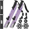 AISUNOUTDOOR Trekking Walking Hiking Poles or Sticks Aluminum Lightweight Collapsible for Men Women for Climbing 2 Pack Adjustable Gear with One Free Disposable Raincoat