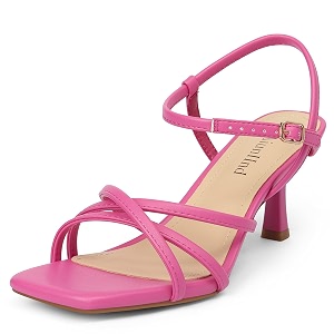 AIUNIIND Kitten Heels for Women Strappy Square