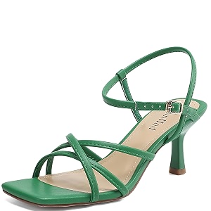 AIUNIIND Kitten Heels for Women Strappy Square