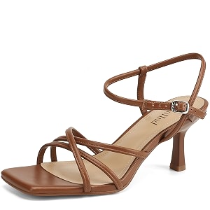 AIUNIIND Kitten Heels for Women Strappy Square