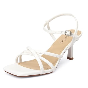 AIUNIIND Kitten Heels for Women Strappy Square