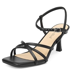 AIUNIIND Kitten Heels for Women Strappy Square