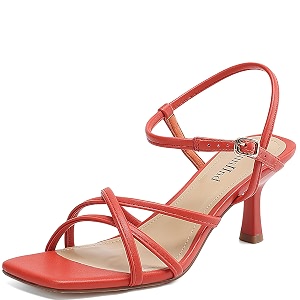 AIUNIIND Kitten Heels for Women Strappy Square