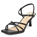 AIUNIIND Kitten Heels for Women Strappy Square