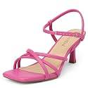 AIUNIIND Kitten Heels for Women Strappy Square