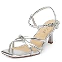 AIUNIIND Kitten Heels for Women Strappy Square