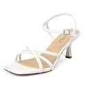 AIUNIIND Kitten Heels for Women Strappy Square