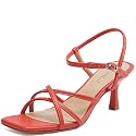 AIUNIIND Kitten Heels for Women Strappy Square