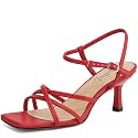 AIUNIIND Kitten Heels for Women Strappy Square