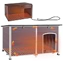 Aivituvin Heated Dog House Outdoor 59" Extra Large Insulated Dog Kennel with Heater for Winter,Waterproof Dog Cage for Large &amp; Medium,Small Dogs,All-Around Iron Frame