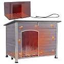 Aivituvin Heated Dog House Outdoor Dog Kennel with Insulated Liner All-Around Iron Frame Large Dog Cage for Small &amp; Medium &amp; Large Dogs,Waterproof Roof