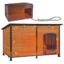 Aivituvin Heated Dog House Outdoor with Heating Pad 59" Extra Large Insulated Dog Kennel Keep Warm in Winter Dog Cage for Small & Medium & Large Dogs,All-Around Strong Iron Frame