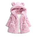 AiWMGL Kids Girls Winter Warm Coats Jacket Clothes Outwear Overcoat Ear Hooded Faux Fur Thicken Fleece Toddler