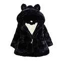 AiWMGL Kids Girls Winter Warm Coats Jacket Clothes Outwear Overcoat Ear Hooded Faux Fur Thicken Fleece Toddler