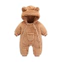 AiWMGL Newborn Baby Bear Outfit Suit Girls Boys Fleece Jumpsuit Romper Hooded Coat Winter Clothes Outwear Snowsuit
