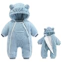AiWMGL Newborn Baby Bear Outfit Suit Girls Boys Fleece Jumpsuit Romper Hooded Coat Winter Clothes Outwear Snowsuit