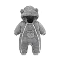 AiWMGL Newborn Baby Bear Outfit Suit Girls Boys Fleece Jumpsuit Romper Hooded Coat Winter Clothes Outwear Snowsuit