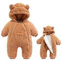 AiWMGL Newborn Baby Bear Outfit Suit Girls Boys Fleece Jumpsuit Romper Hooded Coat Winter Clothes Outwear Snowsuit