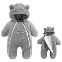 AiWMGL Newborn Baby Bear Outfit Suit Girls Boys Fleece Jumpsuit Romper Hooded Coat Winter Clothes Outwear Snowsuit
