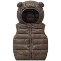 AIWUHE Baby Boys Girls Hooded Puffer Vest Winter Lightweight Sleeveless Bear Ears Zipper Up Jacket Down Vest Coat Vests Kids