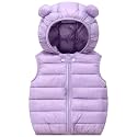 AIWUHE Baby Boys Girls Hooded Puffer Vest Winter Lightweight Sleeveless Bear Ears Zipper Up Jacket Down Vest Coat Vests Kids