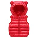 AIWUHE Baby Boys Girls Hooded Puffer Vest Winter Lightweight Sleeveless Bear Ears Zipper Up Jacket Down Vest Coat Vests Kids