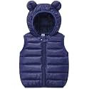 AIWUHE Baby Boys Girls Hooded Puffer Vest Winter Lightweight Sleeveless Bear Ears Zipper Up Jacket Down Vest Coat Vests Kids