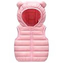 AIWUHE Baby Boys Girls Hooded Puffer Vest Winter Lightweight Sleeveless Bear Ears Zipper Up Jacket Down Vest Coat Vests Kids