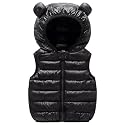 AIWUHE Baby Boys Girls Hooded Puffer Vest Winter Lightweight Sleeveless Bear Ears Zipper Up Jacket Down Vest Coat Vests Kids