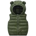 AIWUHE Baby Boys Girls Hooded Puffer Vest Winter Lightweight Sleeveless Bear Ears Zipper Up Jacket Down Vest Coat Vests Kids