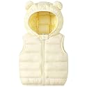 AIWUHE Baby Boys Girls Hooded Puffer Vest Winter Lightweight Sleeveless Bear Ears Zipper Up Jacket Down Vest Coat Vests Kids