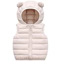 AIWUHE Baby Boys Girls Hooded Puffer Vest Winter Lightweight Sleeveless Bear Ears Zipper Up Jacket Down Vest Coat Vests Kids