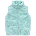 AIWUHE Toddler Boys Girls Fleece Vest Kids Polar Fleece Zipper Jacket Sleevless Fall Winter Warm Outerwear With Pockets 2-6Y