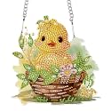 AiYuanzsh Yellow Duck Diamond Painting Kit with Hanging Chain, DIY 5D Diamond Art Hanging Kit for Adults, Acrylic Mini Suncatcher, Special Shaped Crystal Wall Ornament, Home Decor, Holiday Craft