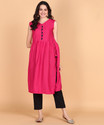Aiza collection Women Embellished A-line Kurta