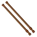 AIZESI Spring Tension Curtain Rod Short Tension Rod (Wood,12" to 19"-2Pcs)