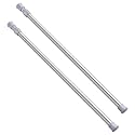AIZESI Spring Tension Curtain Rod Short Tension Rod (Silver,12" to 19"-2Pcs)
