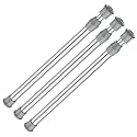 AIZESI Spring Tension Curtain Rod Short Tension Rod (Silver,17"to 28"-3Pcs)