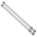 AIZESI Spring Tension Curtain Rod Short Tension Rod (Silver,17"to 28"-2Pcs)