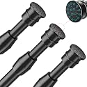 AIZESI Spring Tension Curtain Rods Short Tension Rod (Black,28" to 38"-2Pcs)