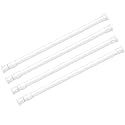 AIZESI Spring Tension Curtain Rods Short Tension Rod (White,12" to 19"-4Pcs)