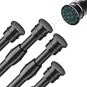 AIZESI Spring Tension Curtain Rods Short Tension Rod (Black, 28" to 41"-4Pcs)
