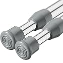 AIZESI Spring Tension Curtain Rod Short Tension Rod (Silver,27" to 37"-2Pcs)