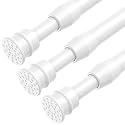 AIZESI Spring Tension Curtain Rods Short Tension Rod (White,28" to 38"-3Pcs)
