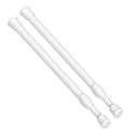 AIZESI Spring Tension Curtain Rods Short Tension Rod (White,12" to 19"-2Pcs)
